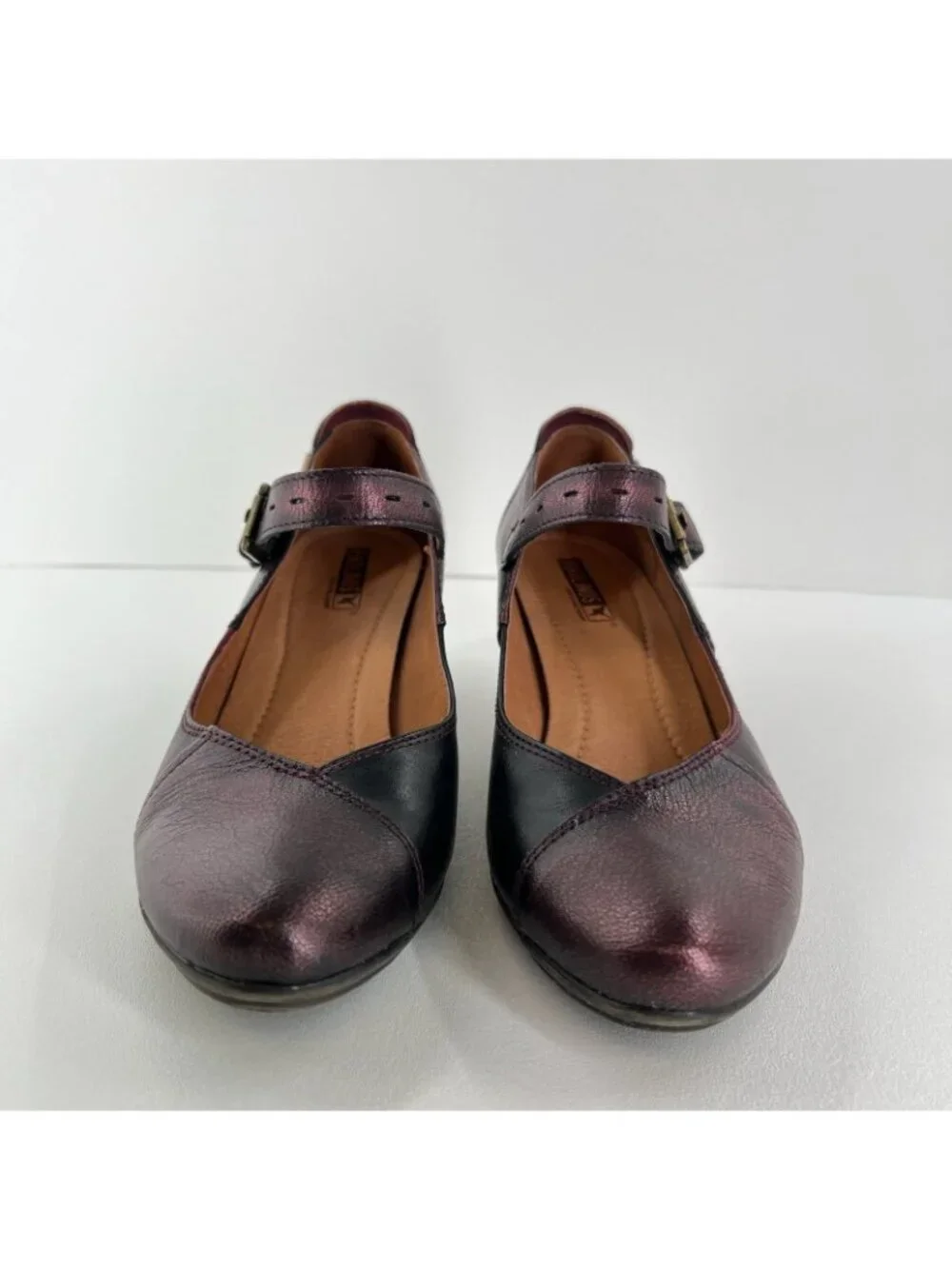 Pikolinos Segovia Mary Jane Pumps Womens 41 US 10 Leather Block Heels Burgundy